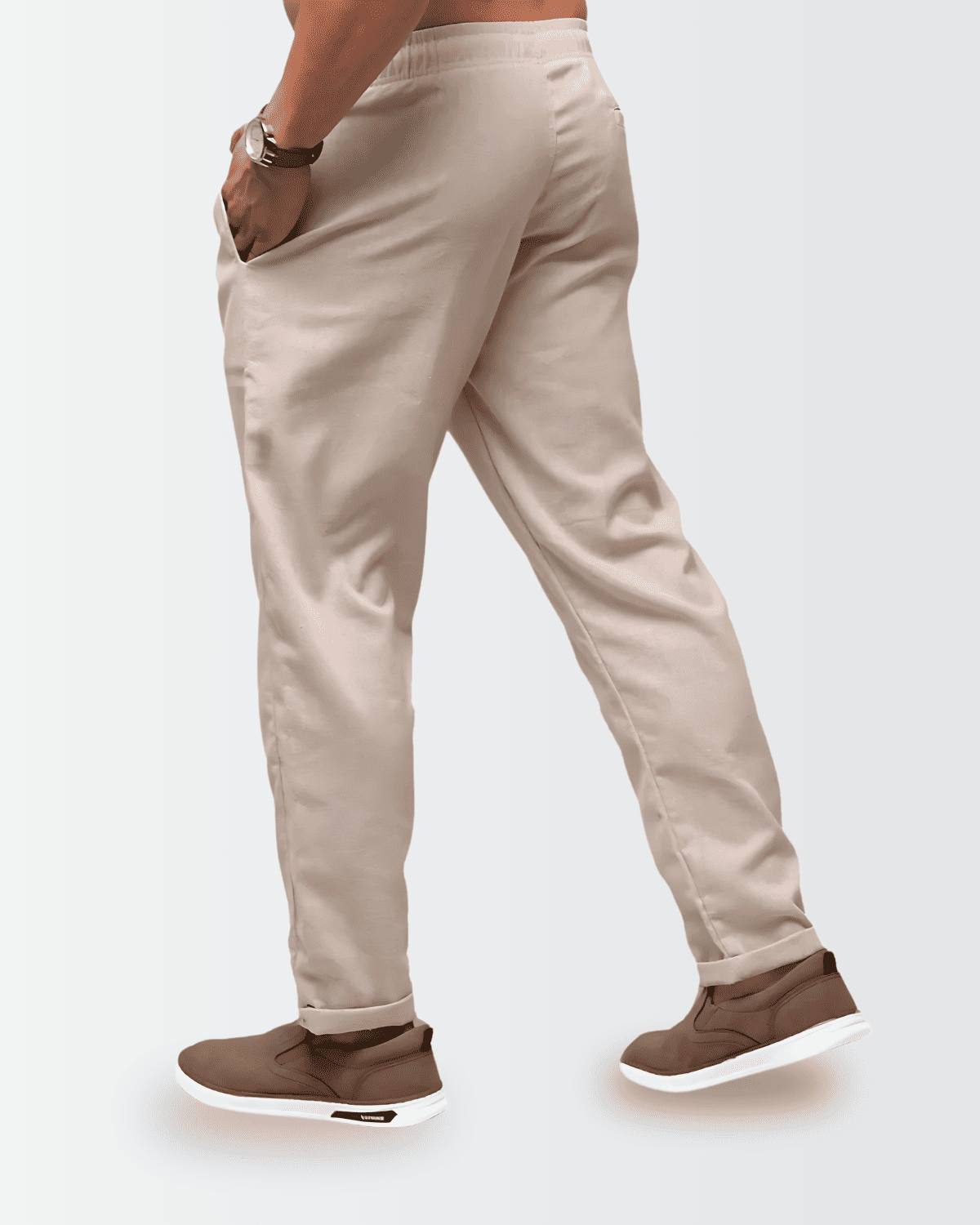 Calça Em Linho Com Cordão Ajustável