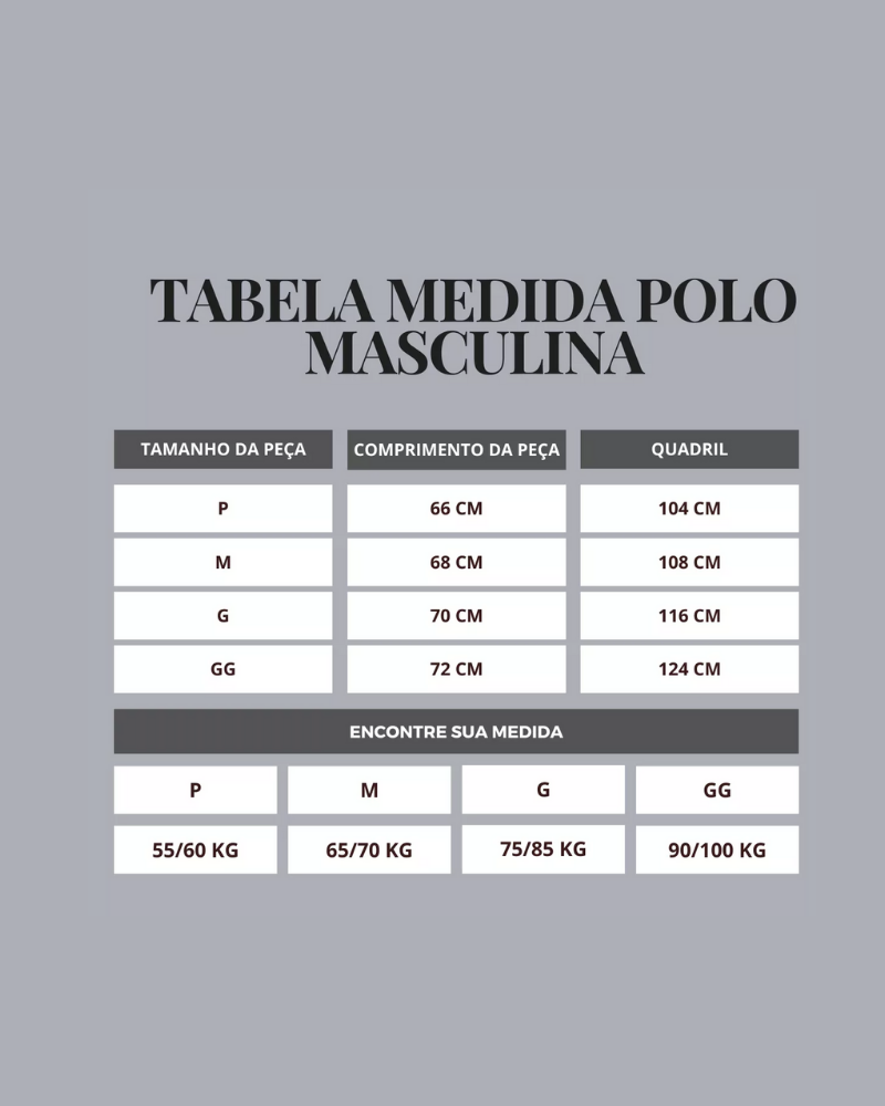 Camisa Polo Masculina em Algodão Piquet