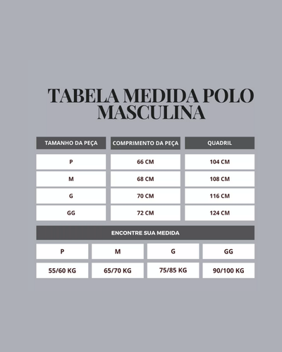 Camisa Polo Masculina em Algodão Piquet