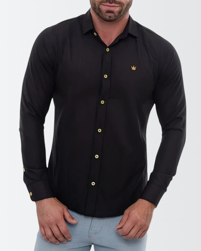 Camisa Social Masculina Manga Longa