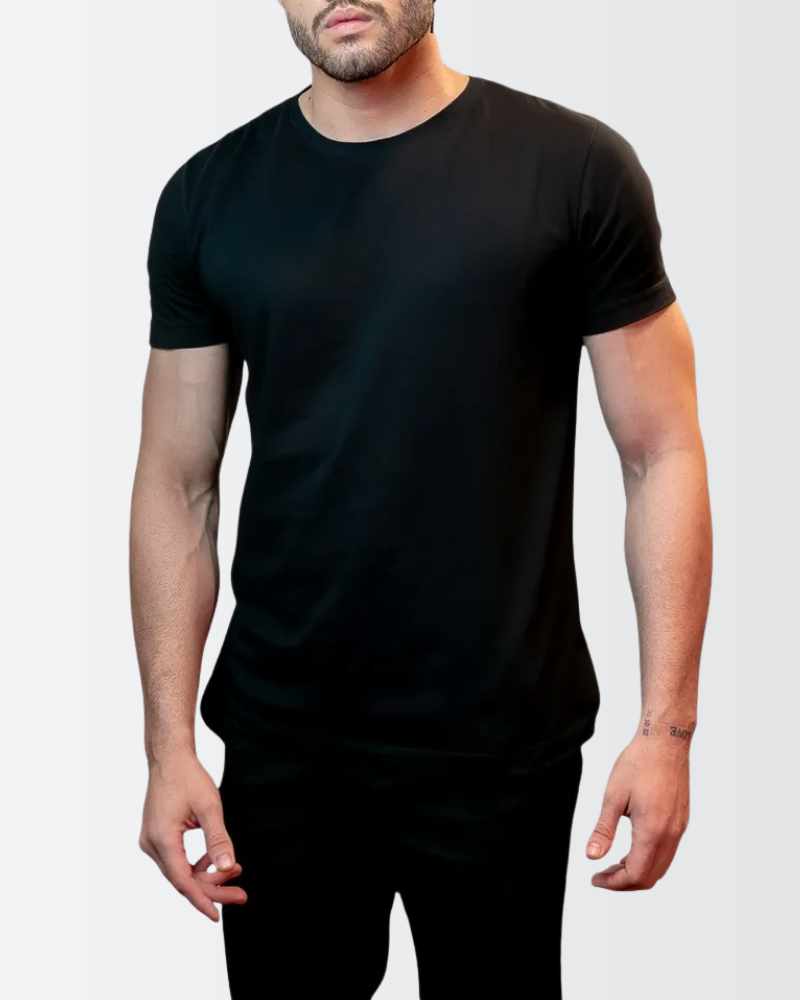 Camiseta Masculina Slim Fit Basica Algodão Egípcio