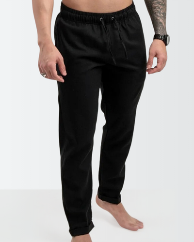 Calça Em Linho Com Cordão Ajustável