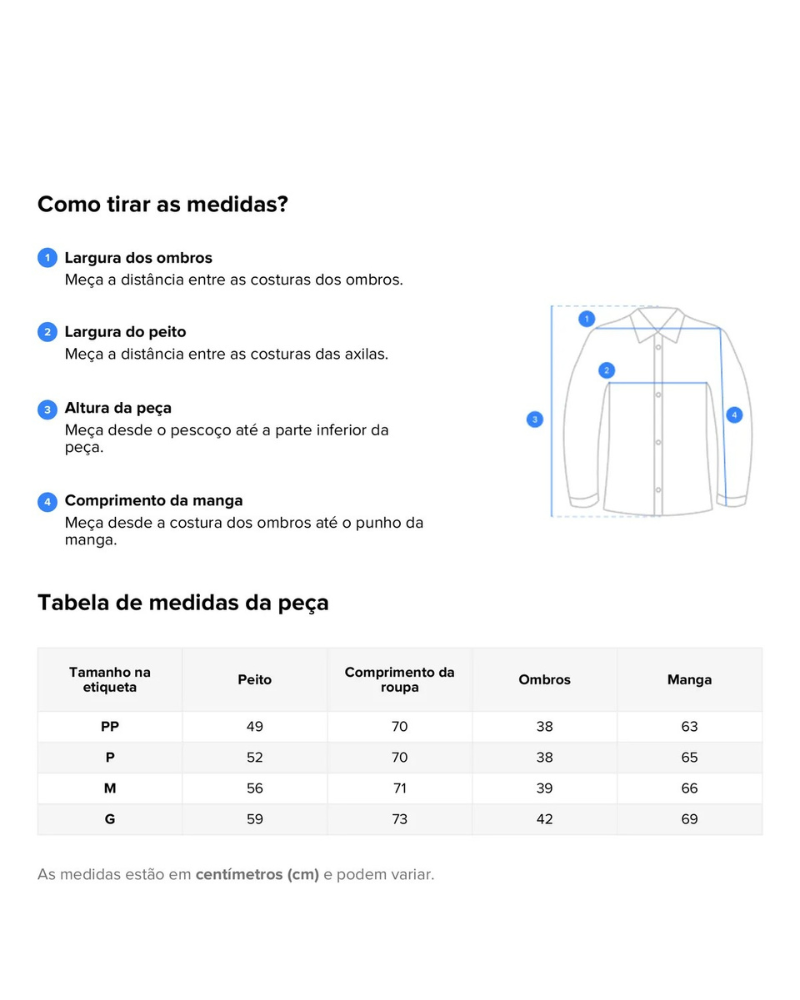 Camisa Social Masculina Manga Longa