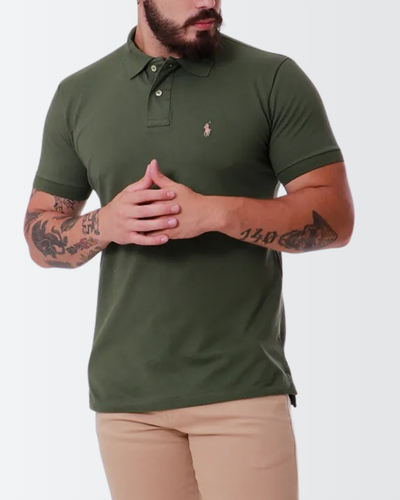 Camisa Polo Rauph Lauren Piquet Verde Militar