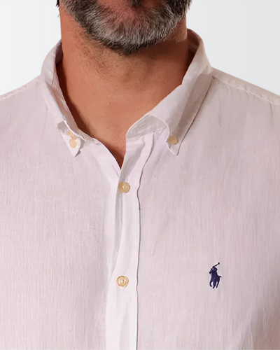 Camisa Social Ralph Lauren de Linho Manga Longa