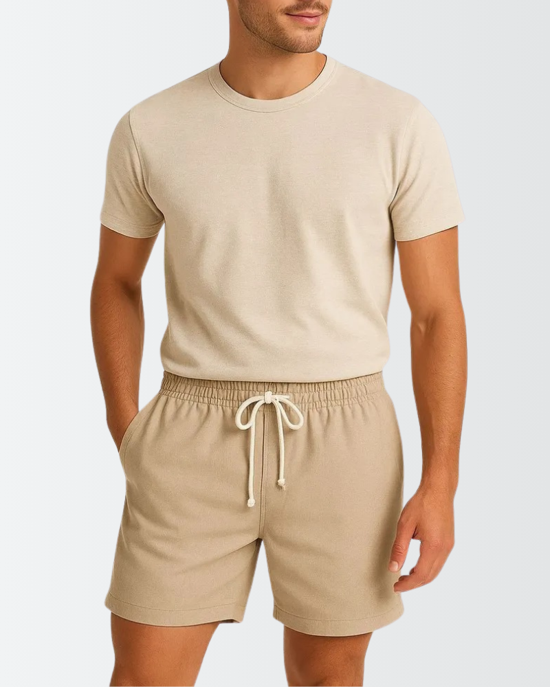 Kit 3 Bermuda Short Linho Masculino Sarja Casual Old Money