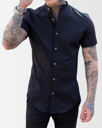Camisa Social Masculina Manga Curta – Galileus