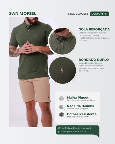 Camisa Polo Rauph Lauren Piquet Verde Militar