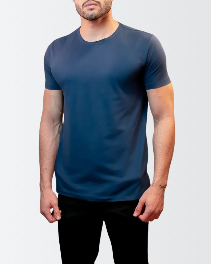 Camiseta Masculina Slim Fit Basica Algodão Egípcio