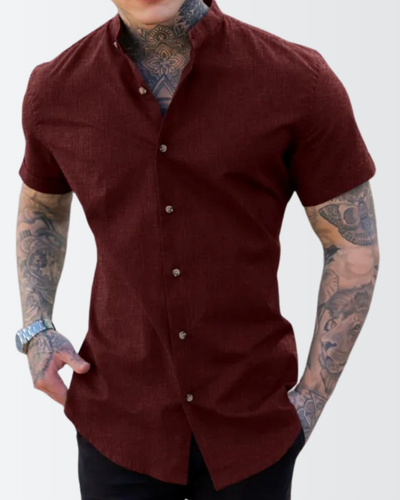 Camisa Social Masculina Manga Curta – Galileus