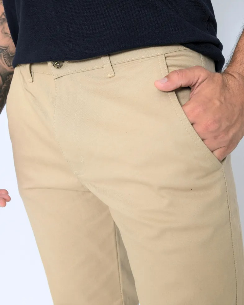 Calça Masculina Slim em Sarja com Lycra – Estilo Esporte Fino e Bolso Faca
