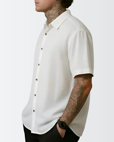Camisa Social Branca Viscose Unissex